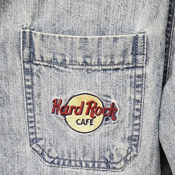 Hard Rock Cafe Blue Denim Jacket with Logo - Picture 3 of 8